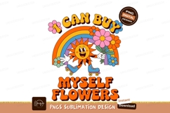 Cheerful sun character roller skating with flowers Product Image 1