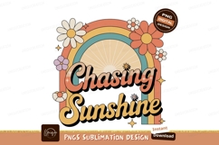 Retro Rainbow Sunshine Flowers chasing Product Image 1