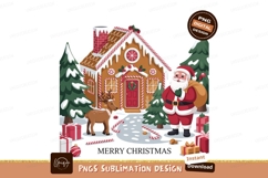 Santa Claus Gingerbread House Christmas Scene image Product Image 1