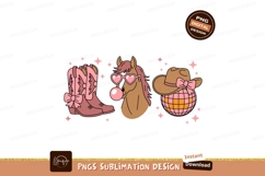 Pink cowboy boots horse disco ball image Product Image 1