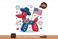 Patriotic balloon dog with american flag image Product Image 1