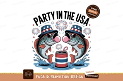 Patriotic fish celebrate with soda and fireworks celebration Product Image 1