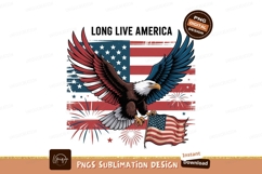 Majestic eagle holding American flag with fireworks Product Image 1