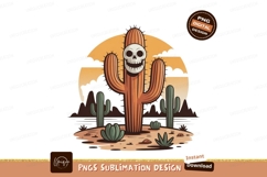 Skull cactus desert sunset nature Product Image 1