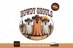 Three cowboy ghosts in desert hats cacti Product Image 1
