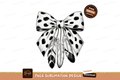 Spotted Bow With Feathers black white Product Image 1