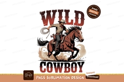 Cowboy riding horse with lasso western Product Image 1