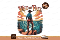 Cowboy gazing at canyon landscape western nature Product Image 1