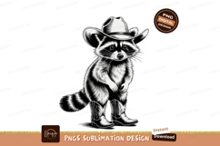 Raccoon wearing cowboy hat and boots western Product Image 1