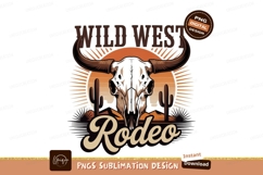 Bull skull rodeo desert sunset horns wild Product Image 1