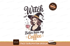 Witch holding coffee cup halloween Product Image 1