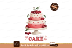 Cherry adorned tiered cake cherries hearts Product Image 1