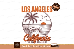 Los Angeles California Palm Tree Sunset Ocean Wave Product Image 1