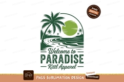 Tropical paradise palm trees ocean sunset image Product Image 1
