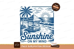 Tropical beach hut sunset ocean waves image Product Image 1