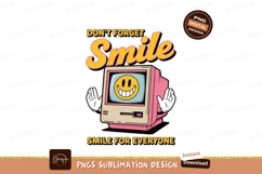 Retro computer with smiley face and text technology Product Image 1