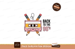 Pink cassette tape with pencils and ninety&#039;s text audio Product Image 1