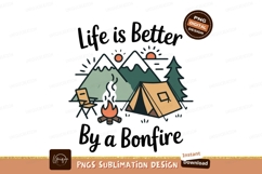 Camping adventure by campfire tent mountains Product Image 1