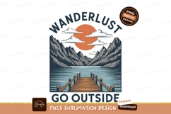 Mountain lake dock sunset wanderlust clouds Product Image 1