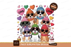Dogs Hearts Balloons Love Sublimation Png Product Image 1