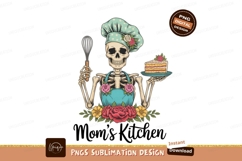 Skeleton baker with cake and whisk chef apron Product Image 1