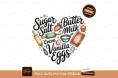 Baking ingredients arranged in heart shape sugar salt Product Image 1
