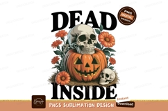 Skull pumpkin flowers dead inside orange green Product Image 1