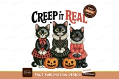 Black cats with pumpkins Halloween spooky Product Image 1