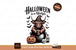 Highland cow Halloween witch drink image Product Image 1