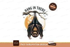 Bat hanging moon branch night Product Image 1