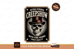 Skull with Top Hat and Herbs vintage Product Image 1