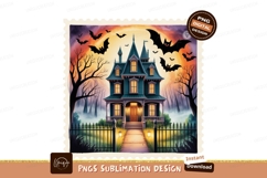 Haunted Mansion Bats Moonlit Sky halloween house Product Image 1