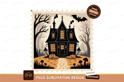 Spooky Haunted House Halloween Stamp gothic Product Image 1