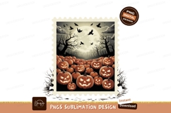 Spooky Jack O Lanterns Under Full Moon halloween pumpkins Product Image 1