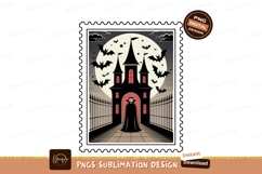 Vampire castle bats moon night image Product Image 1