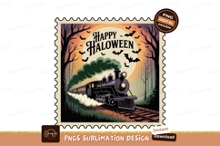 Halloween train journey through spooky forest bats Product Image 1