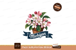 Blooming flowers in pot with ribbon pink white Product Image 1