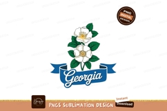Black white flowers blue ribbon Georgia yellow green Product Image 1
