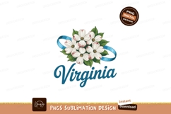 White dogwood flowers blue ribbon Virginia pink green Product Image 1