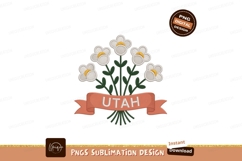 White flowers with yellow centers on green stems with Utah b Product Image 1