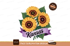 Sunflower bouquet with Kansas ribbon sunflowers yellow Product Image 1