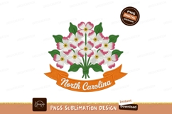 White pink dogwood flowers bouquet with orange ribbon Product Image 1