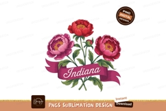 Floral bouquet with Indiana ribbon flowers peonies Product Image 1