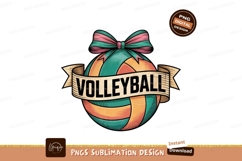 Colorful Volleyball With Bow Ribbon Design Product Image 1