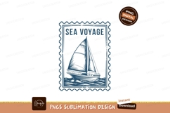 Sailboat voyage on blue waves ocean Product Image 1
