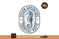 Ocean Adventure Tropical Route Seahorse Emblem image Product Image 1
