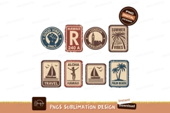 Travel Vacation Destination Stamps Hawaii Product Image 1