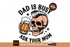Skull holding beer mug with mohawk black Product Image 1
