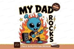 Blue alien playing yellow guitar image Product Image 1