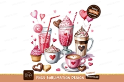 Valentines Day Beverages And Treats Watercolor Product Image 1